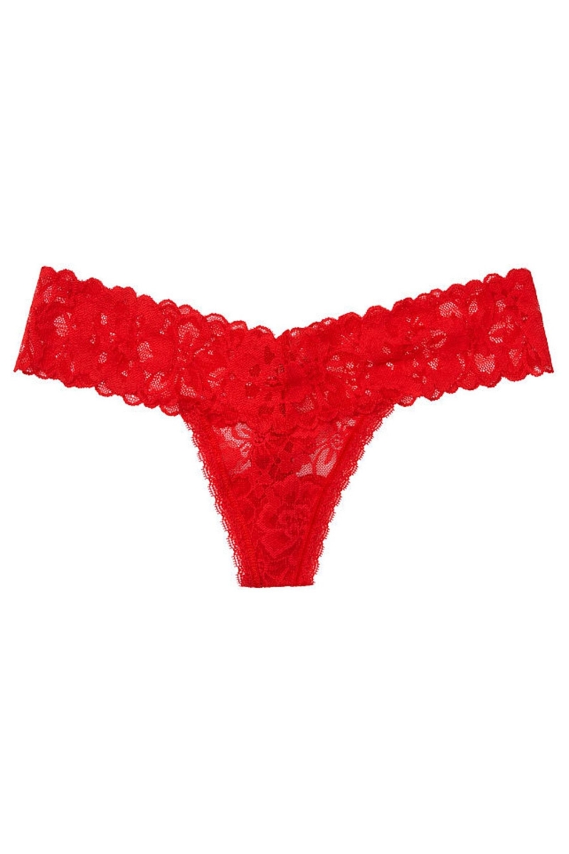 Victoria's Secret The Lacie Encaje Tanga Panties Rojas | 036215PUD