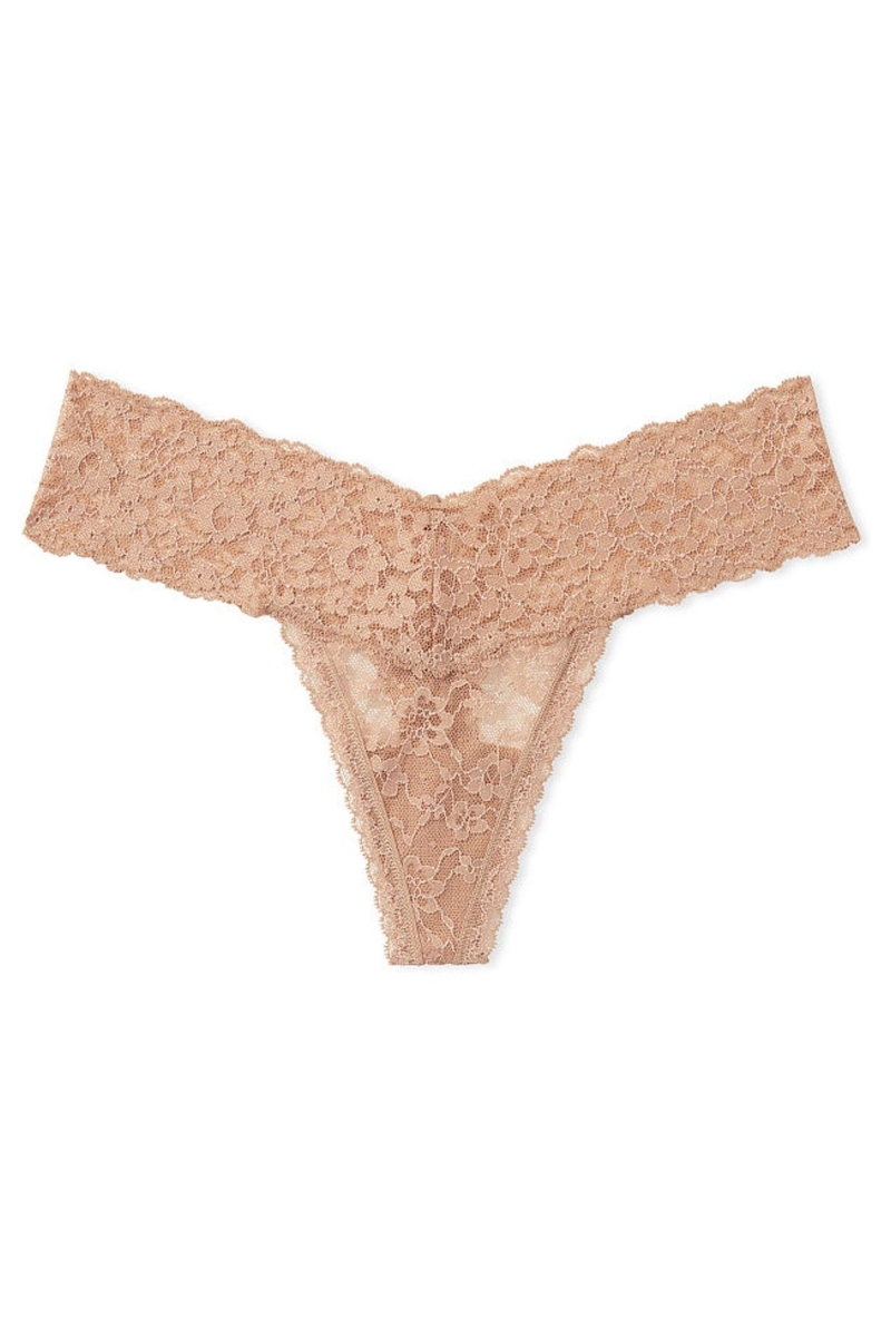 Victoria's Secret The Lacie Encaje Tanga Panties Negras | 075136PXJ