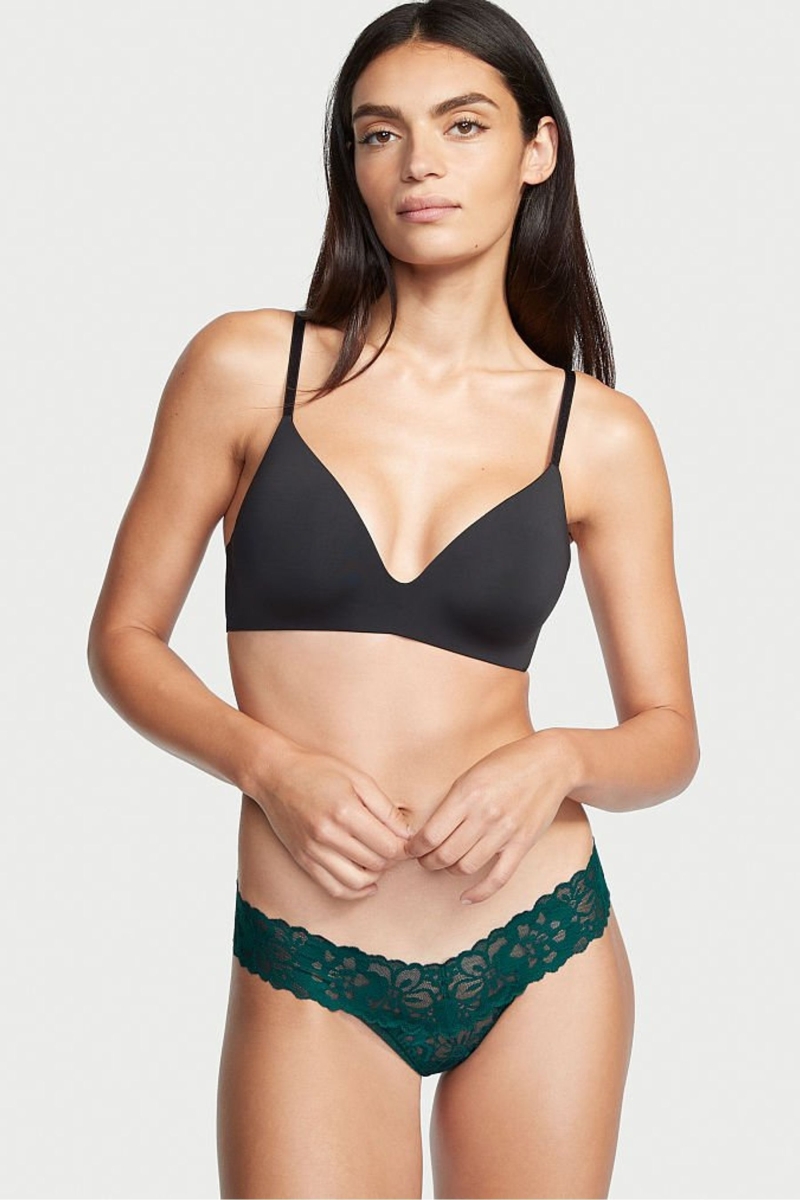 Victoria\'s Secret The Lacie Encaje Tanga Panties Negras | 126837HIB