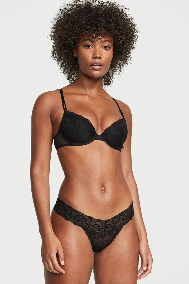 Victoria\'s Secret The Lacie Encaje Tanga Panties Negras | 230518JRW