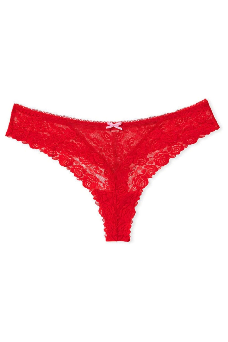 Victoria's Secret The Lacie Encaje Tanga Panties Rojas | 784296WSH