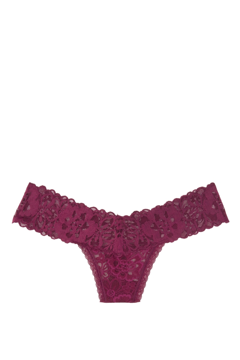 Victoria's Secret The Lacie Encaje Tanga Panties Burdeos Moradas | 790823VHI