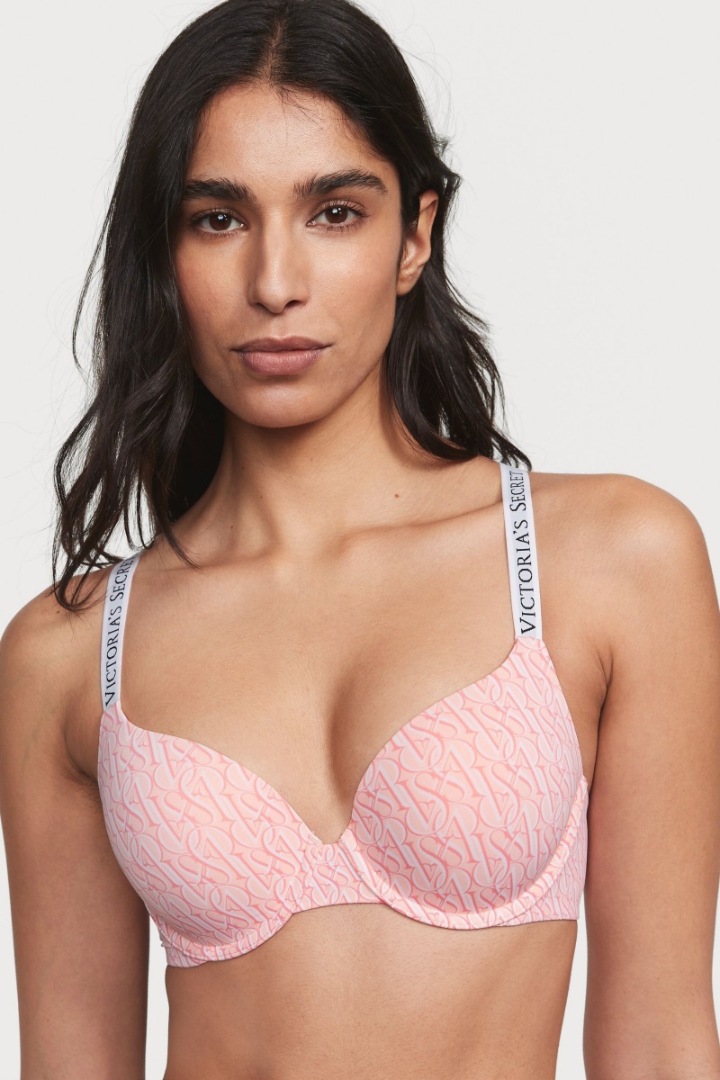 Victoria\'s Secret The T-Shirt Full Coverage Push Up Logo Bra Rosas | 295706SJB