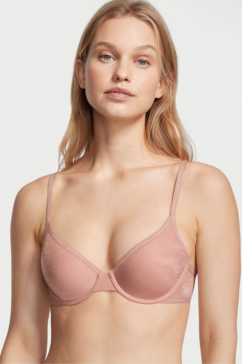 Victoria\'s Secret The T-Shirt Lightly Forro Logo Correa Full Cup Bra Rosas | 193705UWL