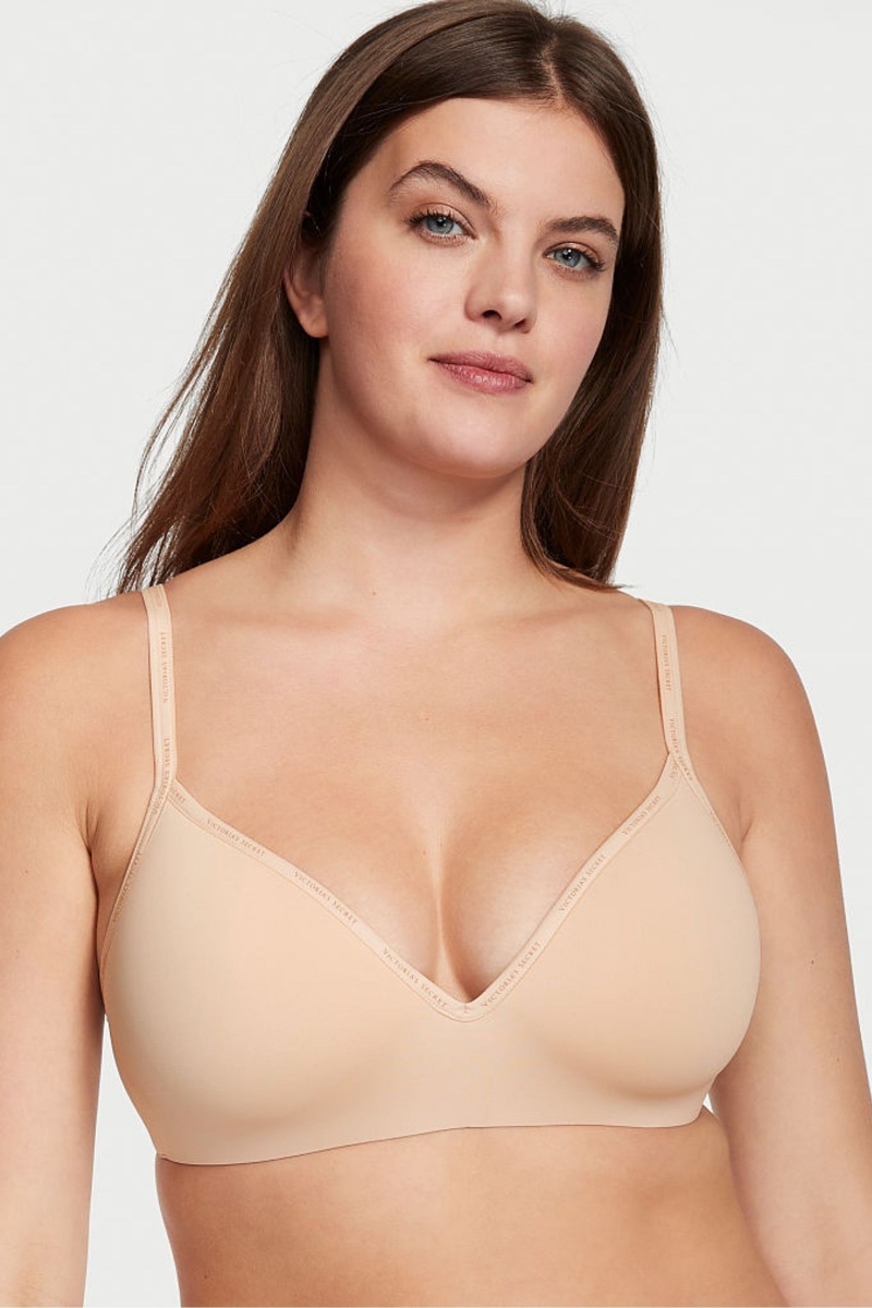 Victoria\'s Secret The T-Shirt Smooth Lightly Forro Non Wired T-Shirt Bra Champagne Nude | 235981HZR