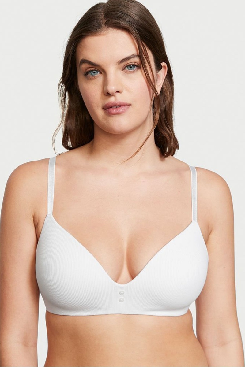 Victoria\'s Secret The T-Shirt Smooth Lightly Forro Non Wired T-Shirt Bra Blancas | 492136OMK