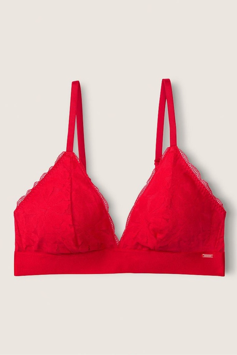 Victoria's Secret Unlined Encaje Triangle Bralette Rojas | 475820HDG