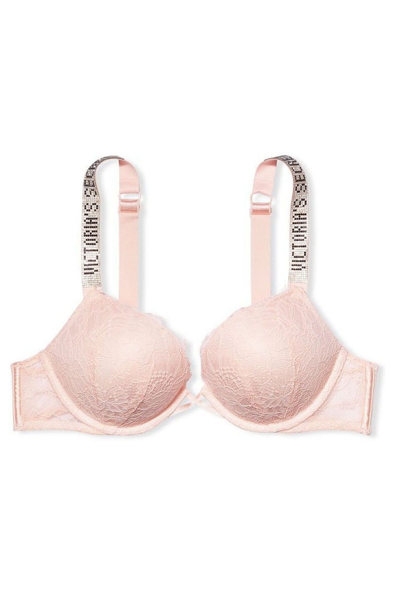 Victoria's Secret Very Sexy Bombshell Add 2 Cups Shine Correa Encaje Push Up Bra Rosas | 571826HRL