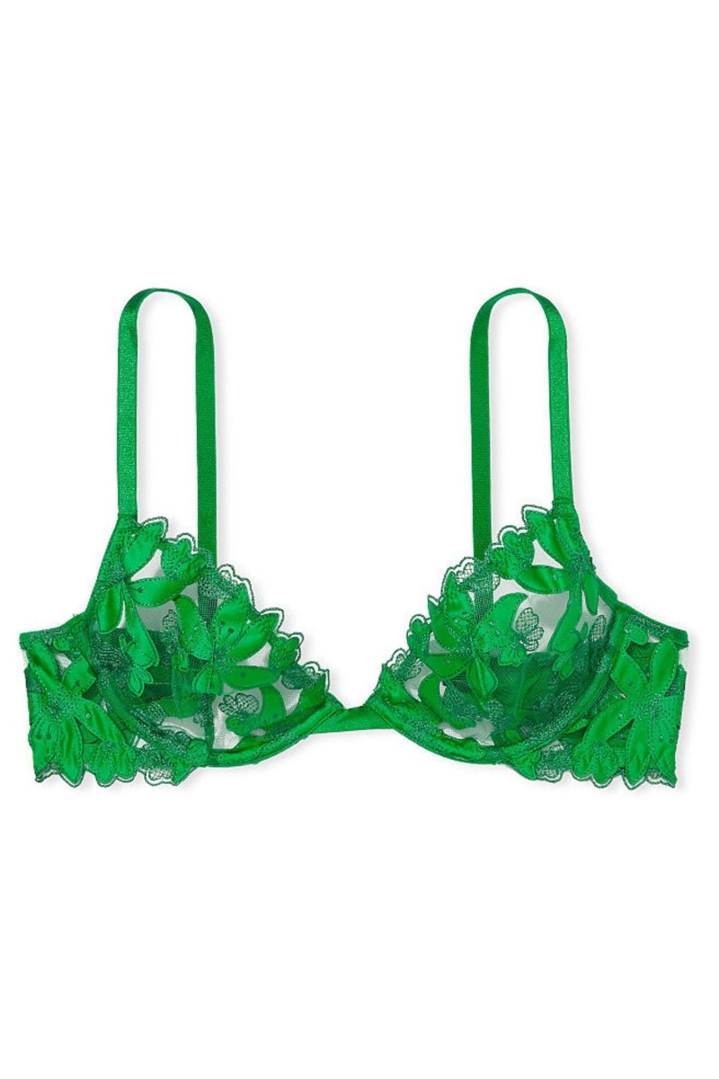 Victoria\'s Secret Very Sexy Embroidered Unlined Demi Bra Verde | 097231FBW