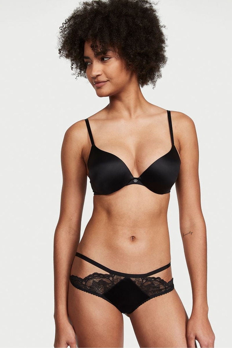 Victoria\'s Secret Very Sexy Encaje Cheeky Panties Negras | 618573QRH