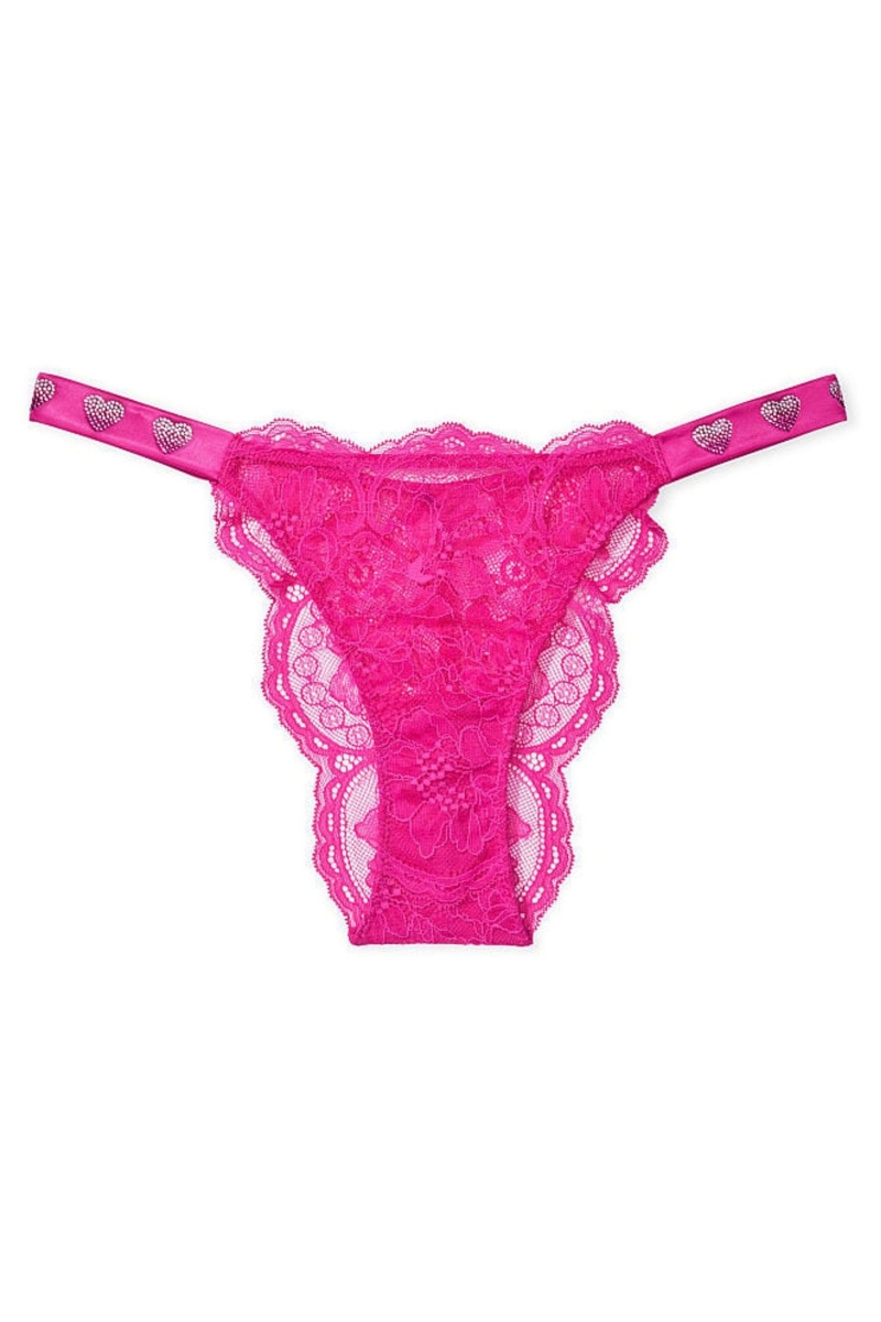 Victoria's Secret Very Sexy Encaje Shine Correa Tanga Panties Negras | 580193HAE