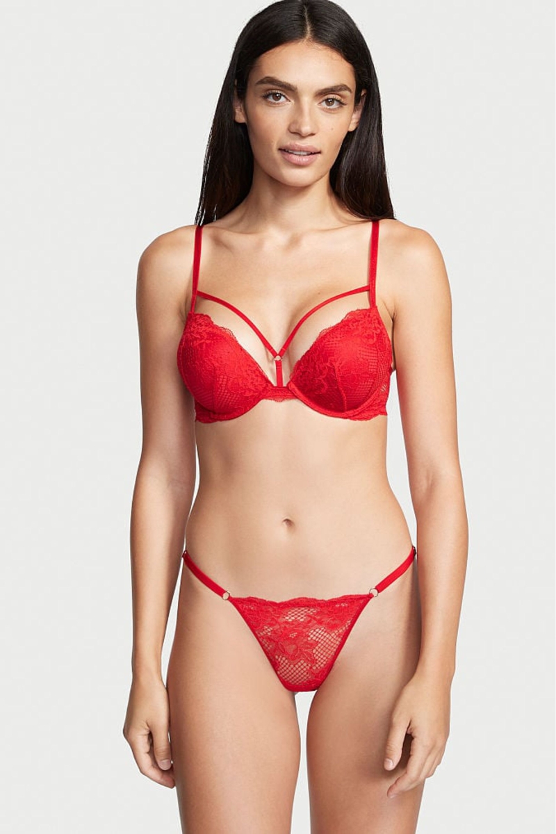 Victoria\'s Secret Very Sexy Encaje Tanga Panties Rojas | 301856VUH