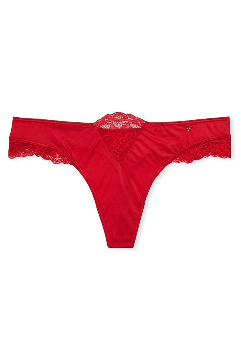 Victoria's Secret Very Sexy Encaje Tanga Panties Rojas | 370269FPZ