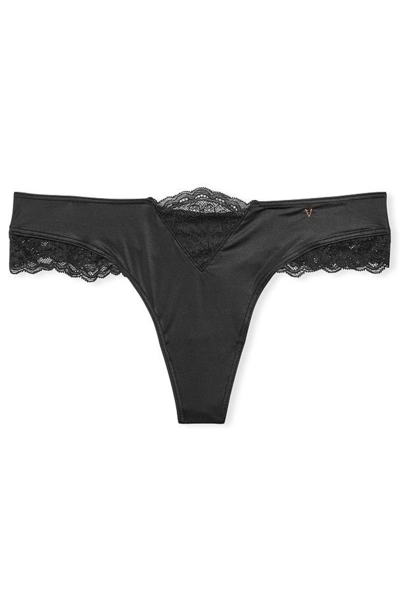 Victoria's Secret Very Sexy Encaje Tanga Panties Negras | 675189EHB