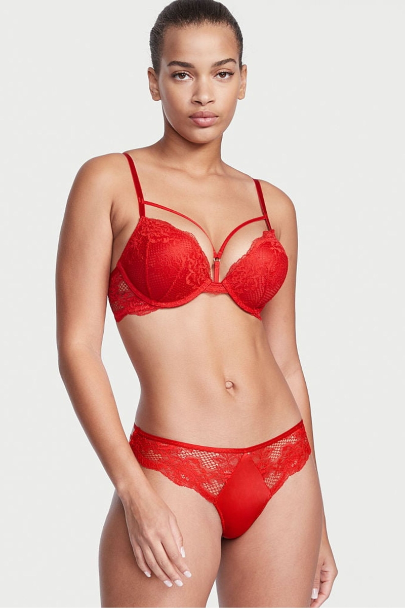 Victoria\'s Secret Very Sexy Encaje Tanga Panties Rojas | 714598FZT