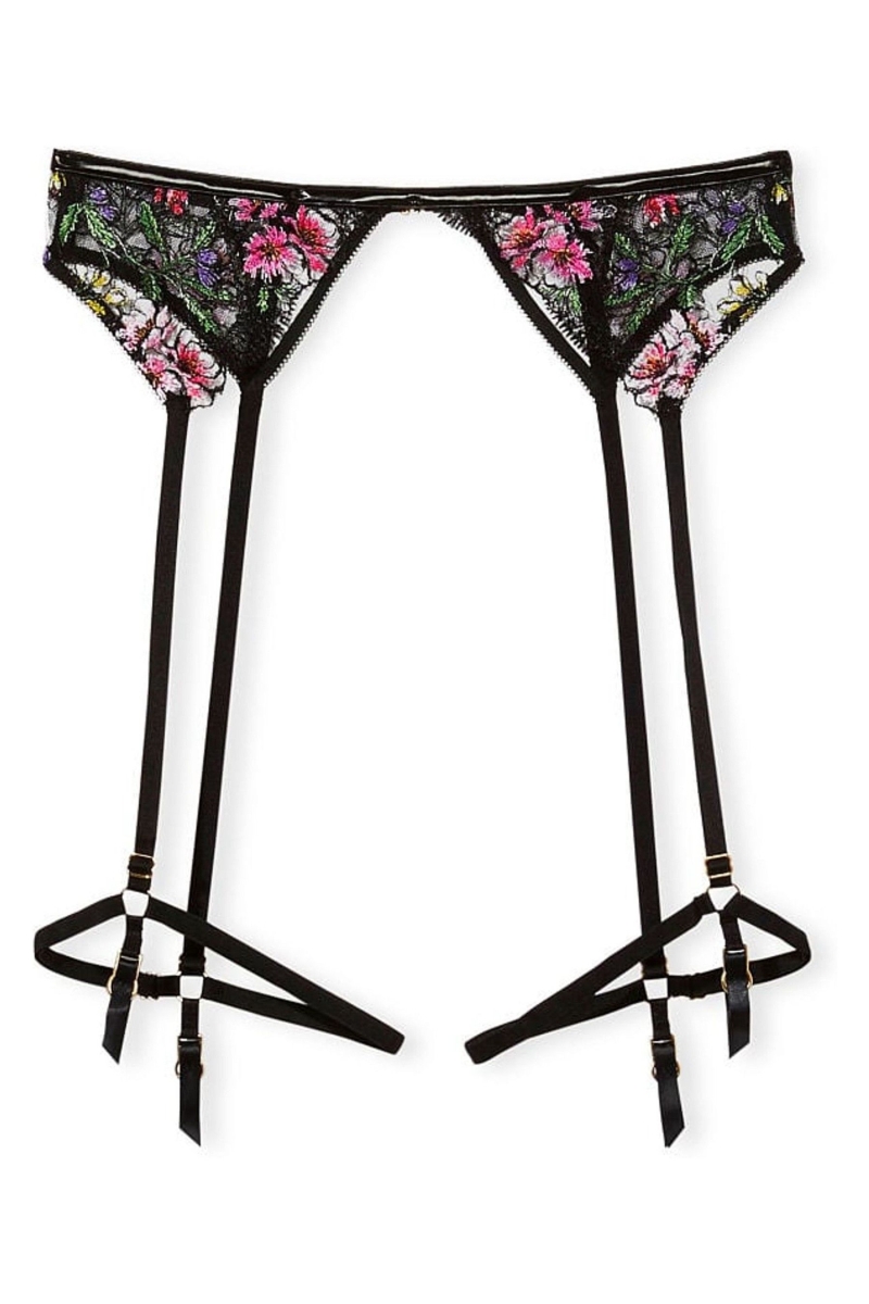 Victoria\'s Secret Very Sexy Floral Embroidered Garter Belt Negras | 341759UXN