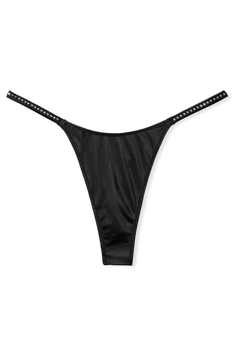 Victoria's Secret Very Sexy Subtle Shine Tanga Panty Negras | 958142TLV