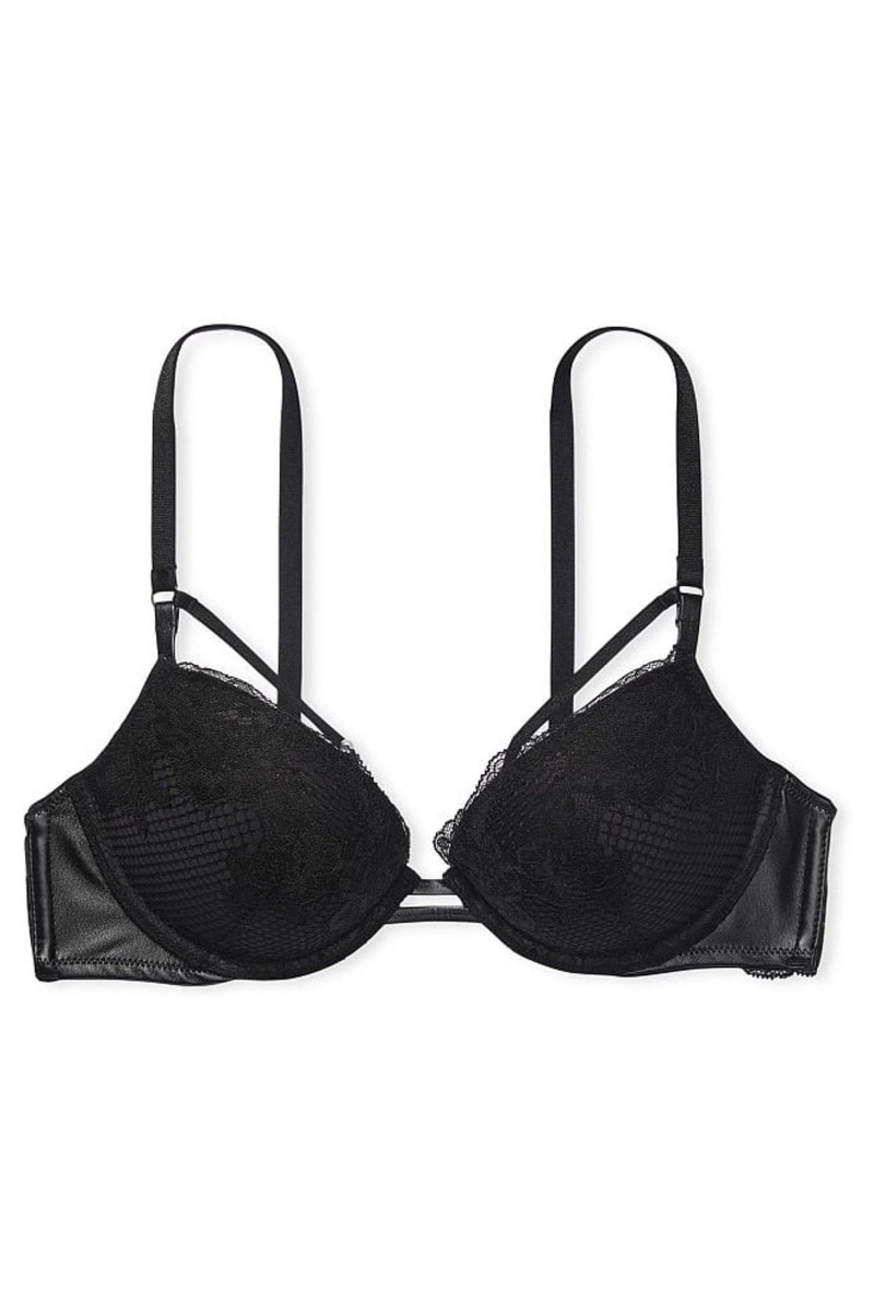 Victoria's Secret Very Sexy Tiras Fishnet Encaje Bra Negras | 879053SLB