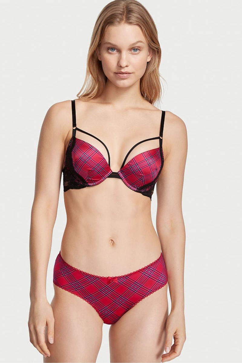 Victoria\'s Secret Very Sexy Very Sexy Mesh Satin Bow Cutout Back Open Panty Rojas | 539468OLS