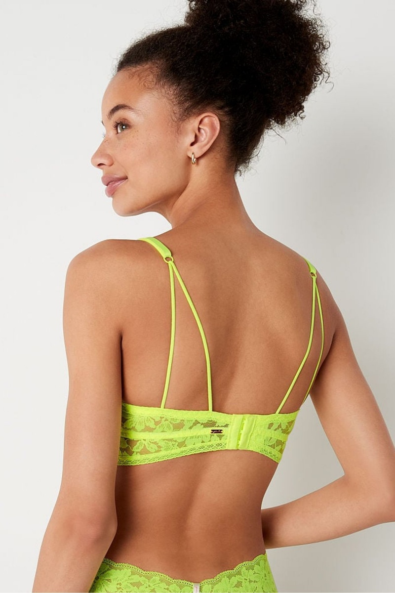 Victoria's Secret Wear Everywhere Encaje Wired Push Up Bralette Amarillo | 063271MPI