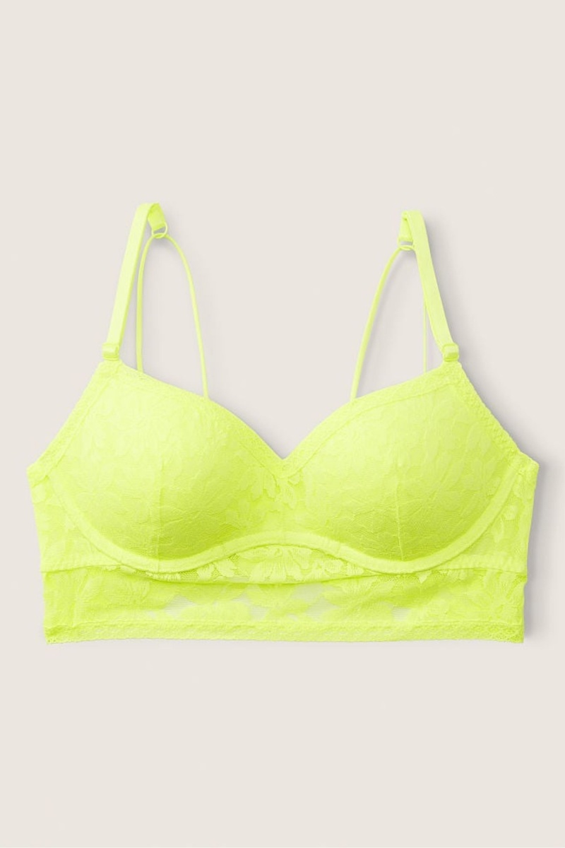 Victoria's Secret Wear Everywhere Encaje Wired Push Up Bralette Amarillo | 063271MPI