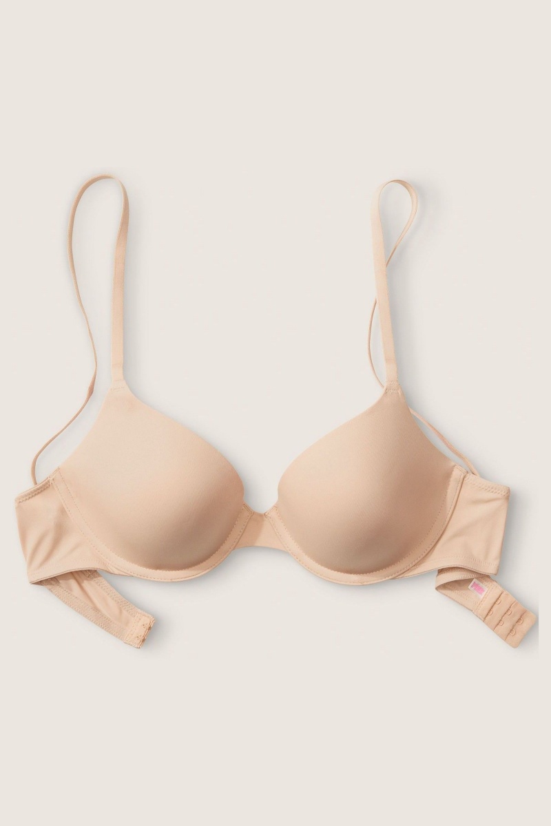 Victoria's Secret Wear Everywhere Encaje Lightly Forro T-Shirt Bra Nude | 106948CAG