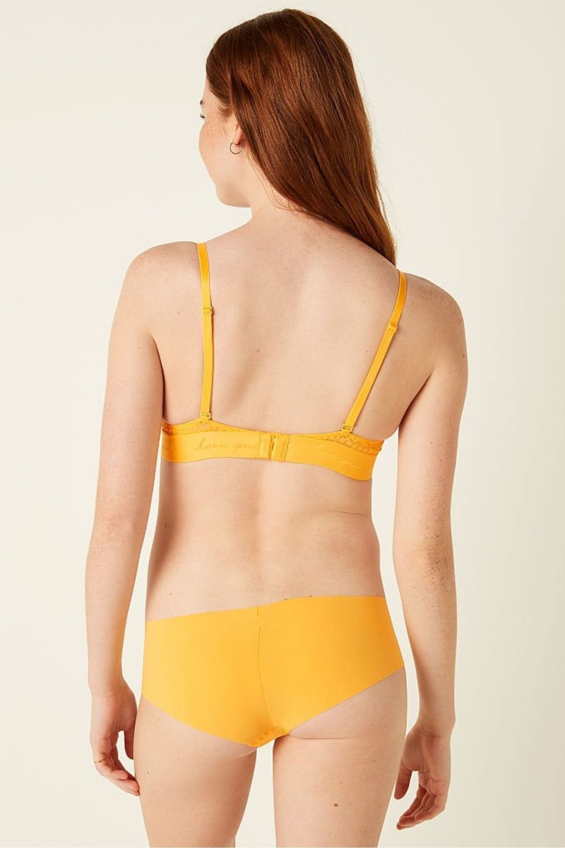 Victoria's Secret Wear Everywhere Encaje Push Up T-Shirt Bra Amarillo | 310674FQM