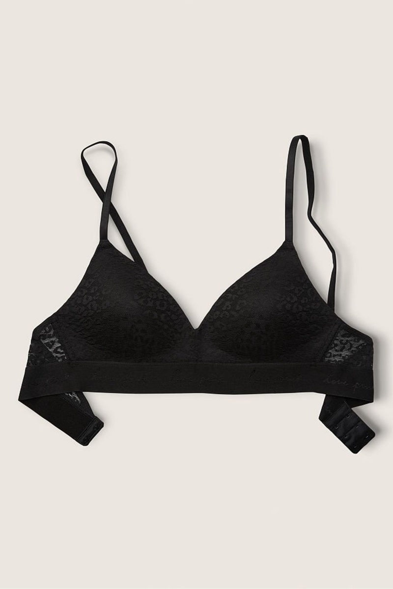 Victoria\'s Secret Wear Everywhere Encaje Lightly Forro Non Wired T-Shirt Bra Negras | 419725OVK