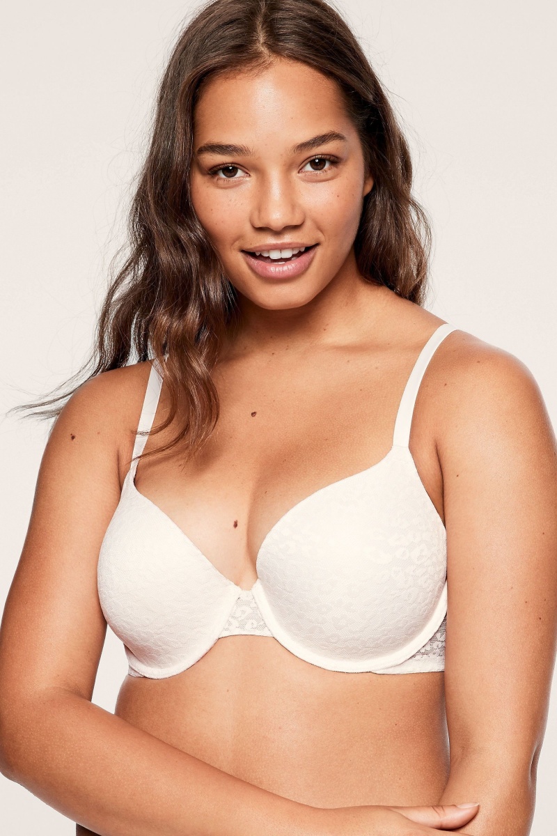 Victoria\'s Secret Wear Everywhere Encaje Lightly Forro T-Shirt Bra Blancas | 671538PHG