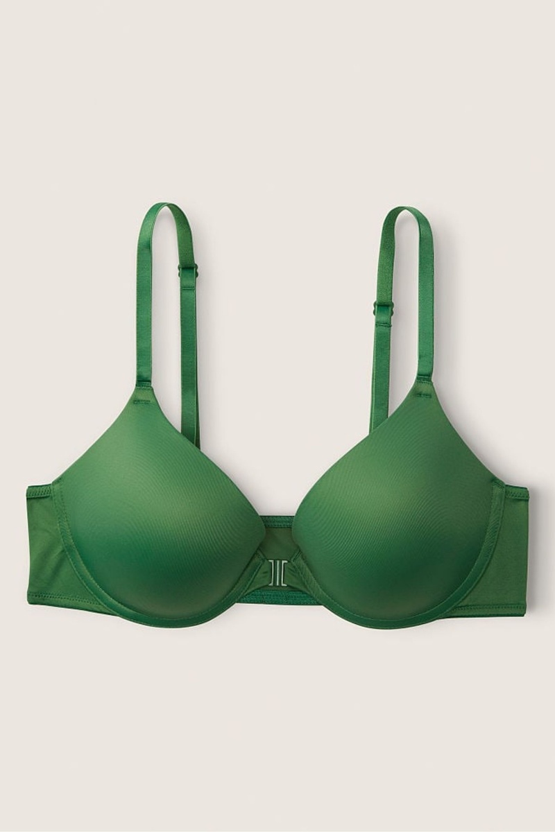 Victoria\'s Secret Wear Everywhere Front Fijacion Push Up T-Shirt Bra Verde | 017598EZF