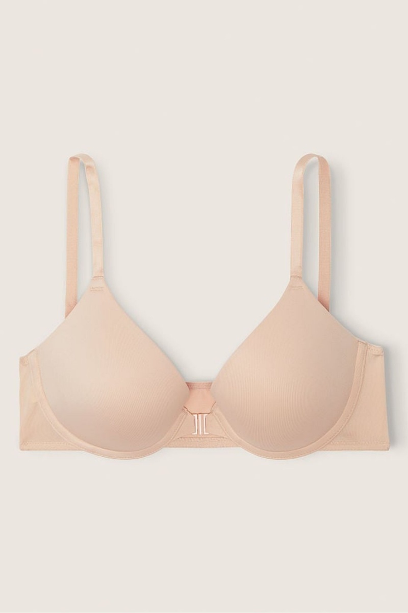 Victoria\'s Secret Wear Everywhere Front Fijacion Push Up T-Shirt Bra Beige | 106324HDR