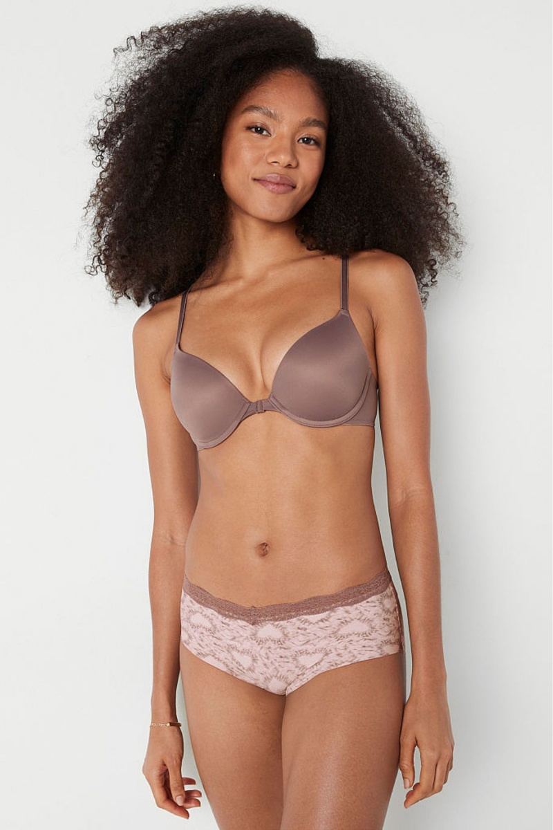 Victoria\'s Secret Wear Everywhere Front Fijacion Push Up T-Shirt Bra Cafe Marrones | 126390RNS