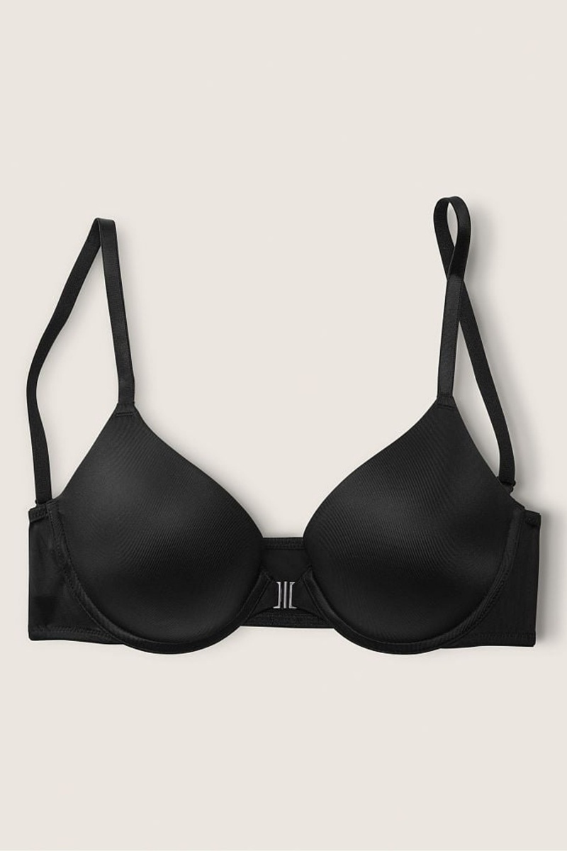 Victoria\'s Secret Wear Everywhere Front Fijacion Push Up T-Shirt Bra Negras | 186594LHO