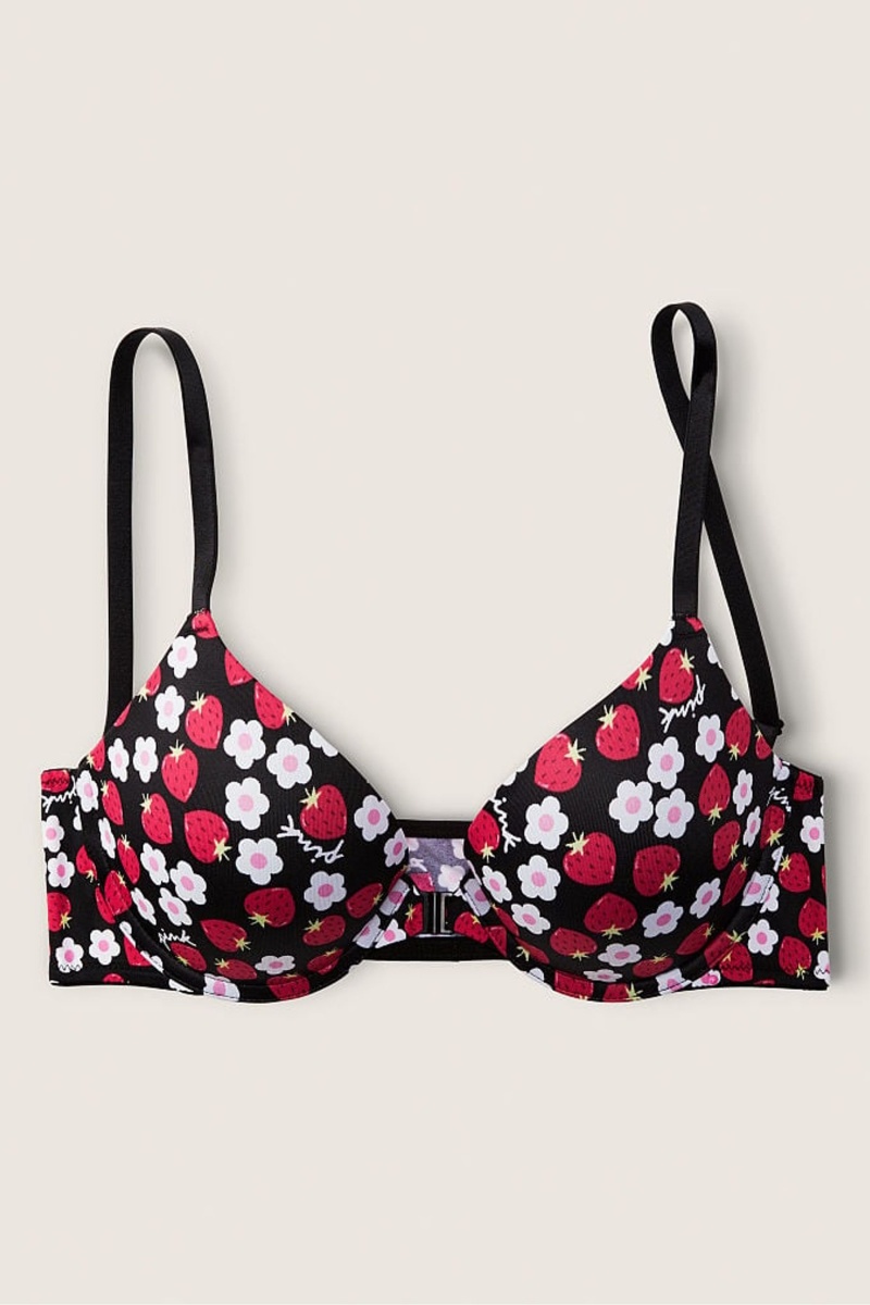 Victoria\'s Secret Wear Everywhere Front Fijacion Push Up T-Shirt Bra Negras | 710624GCX