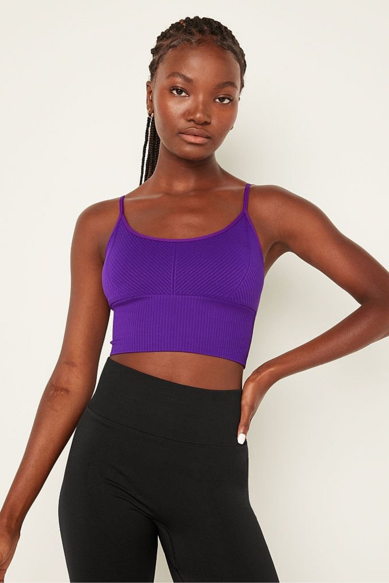 Victoria\'s Secret Wear Everywhere Seamless Lightly Forro Low Impact Sports Bra Moradas | 320745SRF