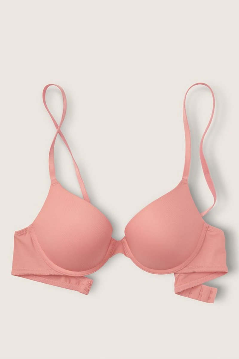 Victoria's Secret Wear Everywhere Smooth Push Up T-Shirt Bra Rosas Rosas | 076159QRT