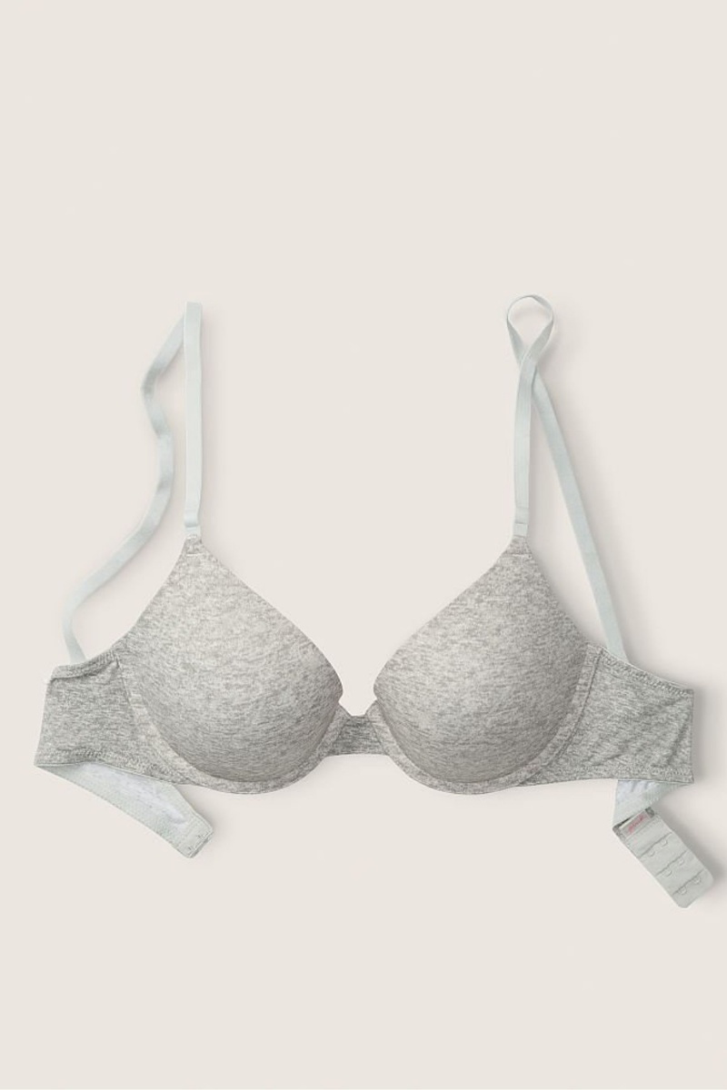 Victoria's Secret Wear Everywhere Smooth Push Up T-Shirt Bra Gris | 152893FVX