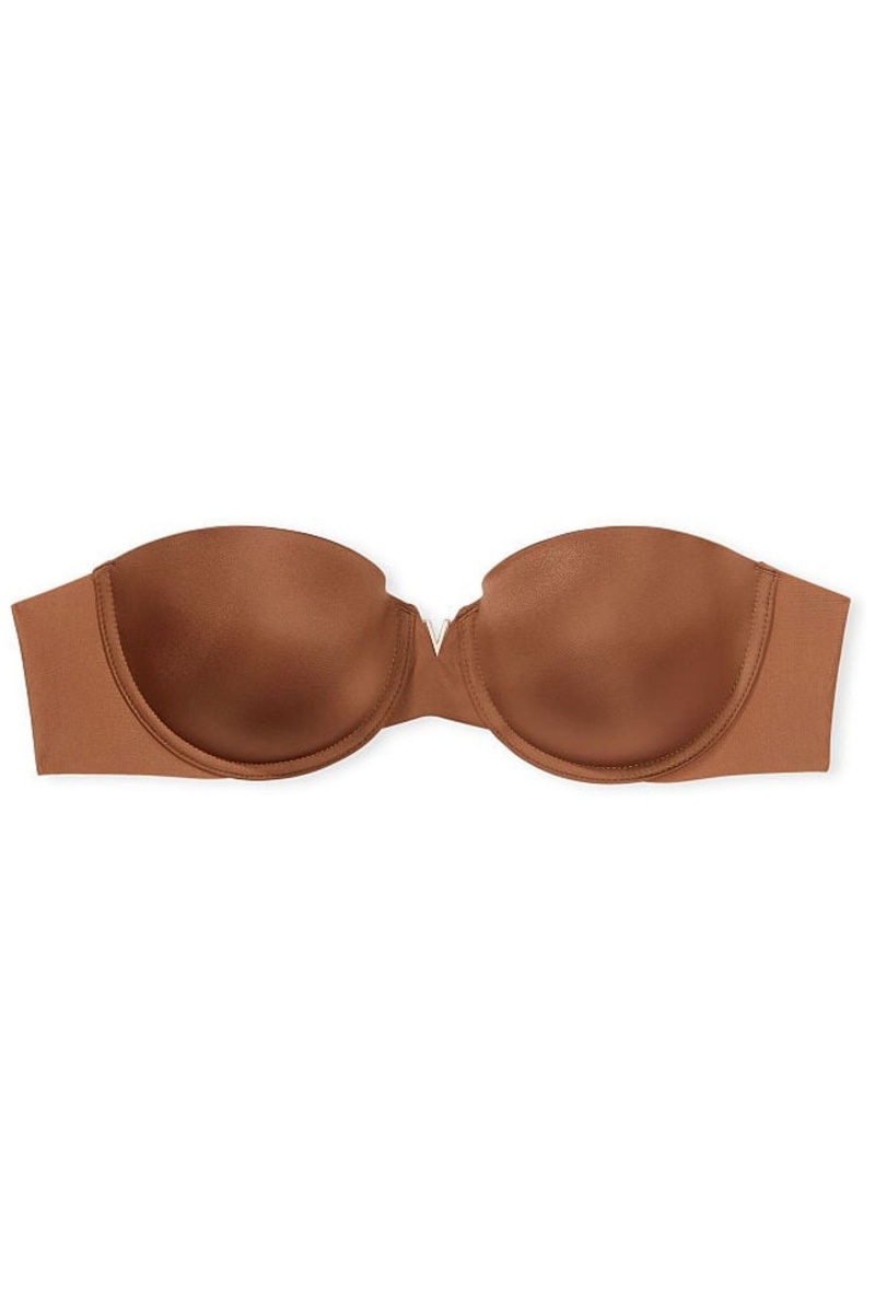 Victoria's Secret Wear Everywhere Smooth Multiway Strapless Push Up Bra Marrones | 269581TWV