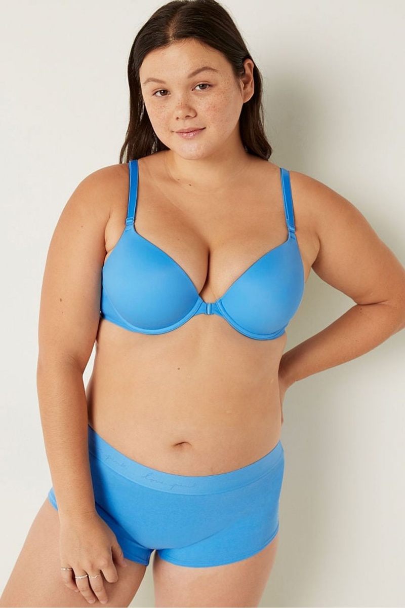 Victoria\'s Secret Wear Everywhere Smooth Tiras Shine Correa Back Bra Azur Azules | 293086OUX