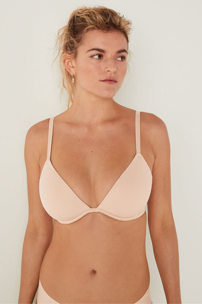 Victoria\'s Secret Wear Everywhere Smooth Lightest Forro T-Shirt Bra Beige | 368420CIH