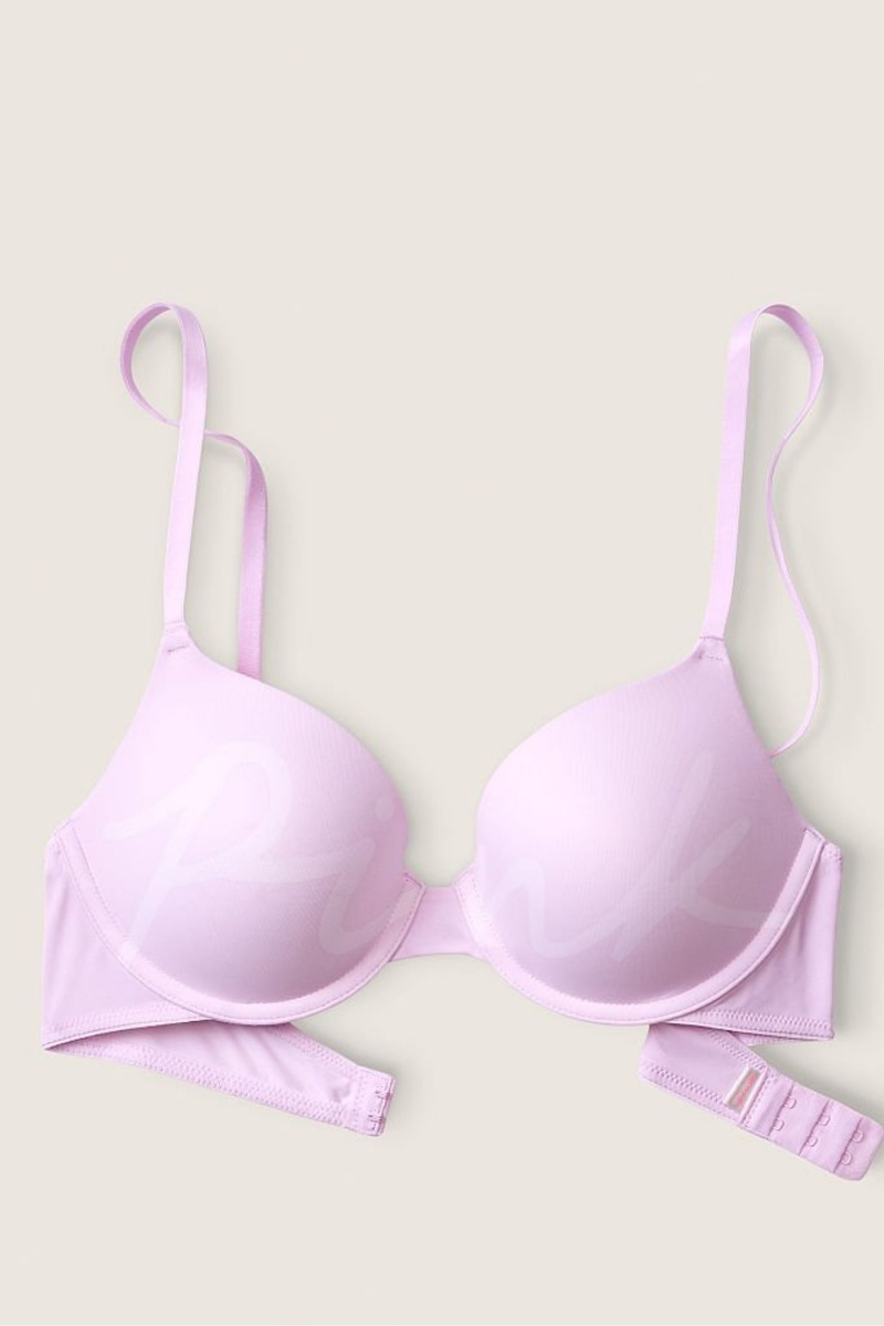 Victoria's Secret Wear Everywhere Smooth Multiway Strapless Push Up Bra Delicate Violet Logo | 376149GUK