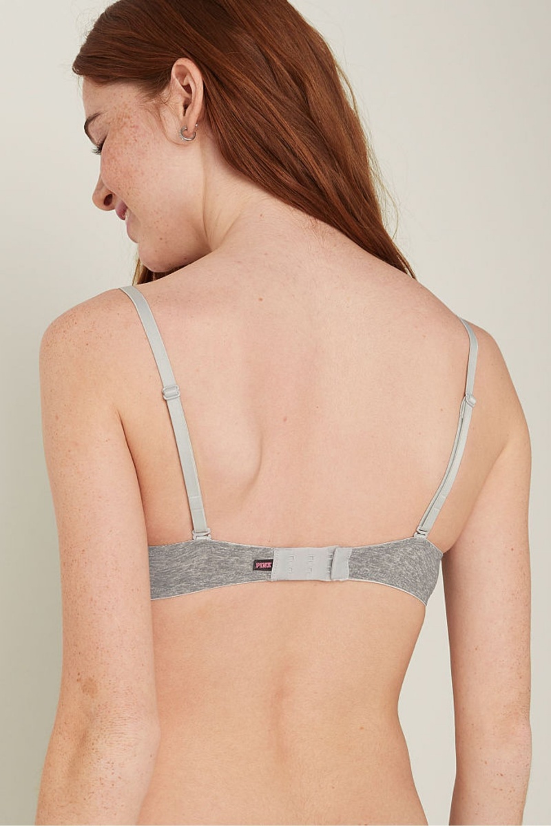 Victoria's Secret Wear Everywhere Smooth Push Up T-Shirt Bra Gris | 381906IMB