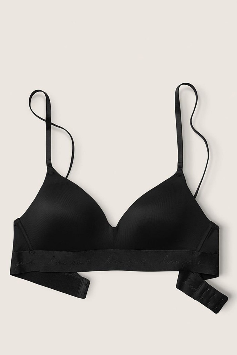 Victoria\'s Secret Wear Everywhere Smooth Lightly Forro Non Wired T-Shirt Bra Negras | 458167PCF