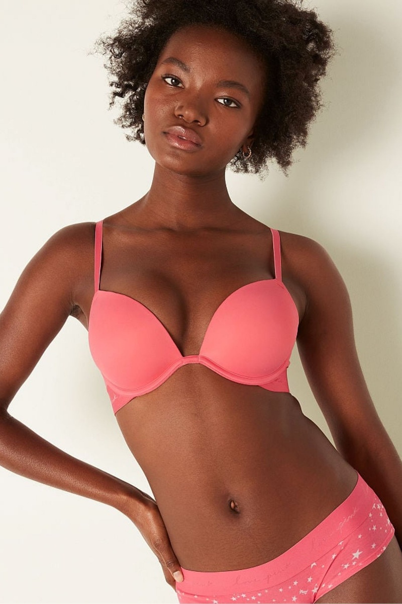 Victoria\'s Secret Wear Everywhere Smooth Push Up T-Shirt Bra Rosas | 840571GEJ