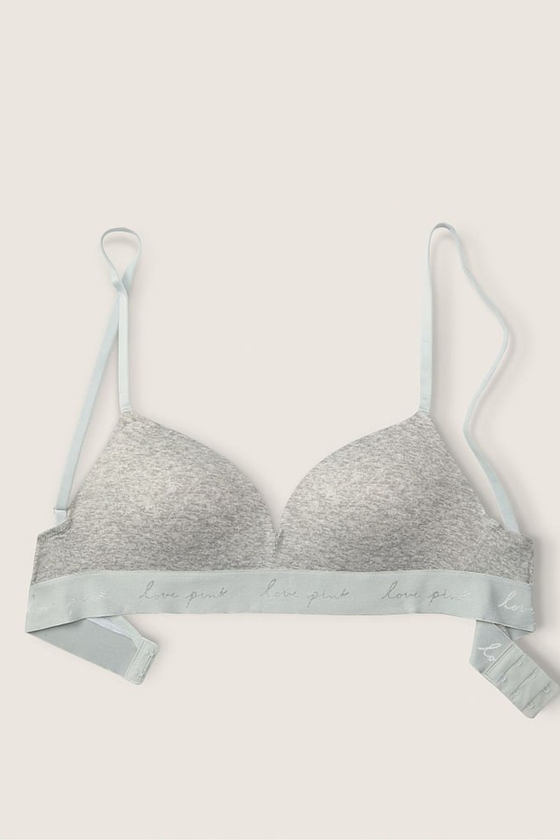 Victoria's Secret Wear Everywhere Smooth Non Wired Push Up T-Shirt Bra Gris | 905126QWC