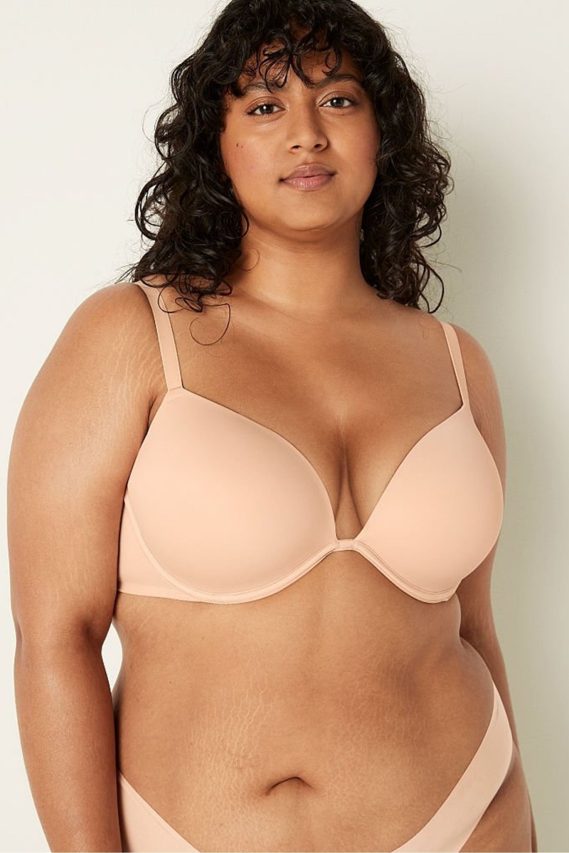 Victoria\'s Secret Wear Everywhere Smooth Push Up T-Shirt Bra Beige | 973206CHZ