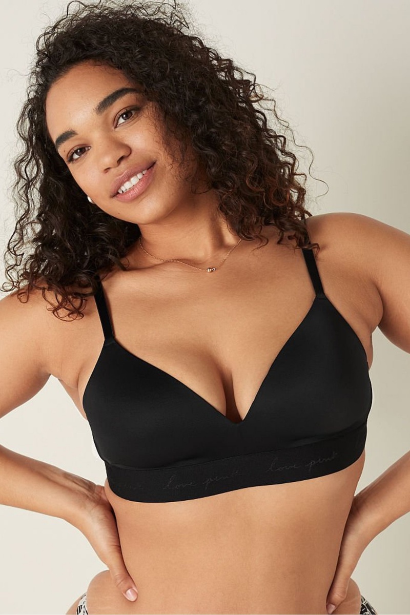 Victoria's Secret Wear Everywhere Smooth Lightly Forro Non Wired TShirt Bra Negras | 985206ZEY