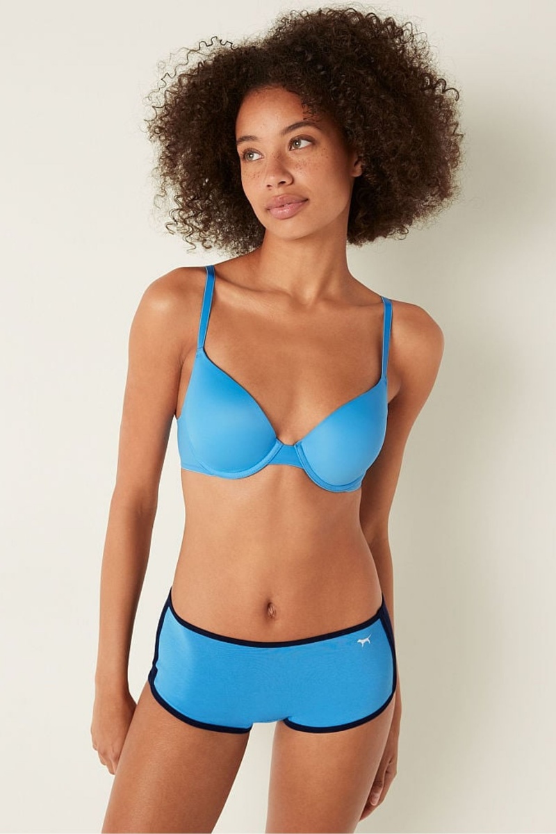 Victoria\'s Secret Wear Everywhere Wear Everywhere Smooth Push Up T-Shirt Bra Azur Azules | 601925PQA