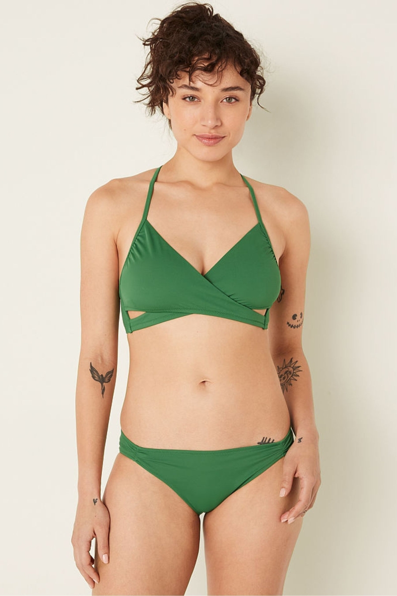 Victoria\'s Secret Wrap Bikini Top Verde Menta Negras | 098614NDR