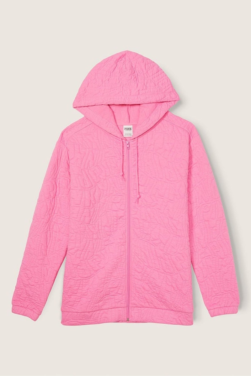 Victoria\'s Secret Zip Up Long Sleeve Hoodie Rosas | 531768BAH